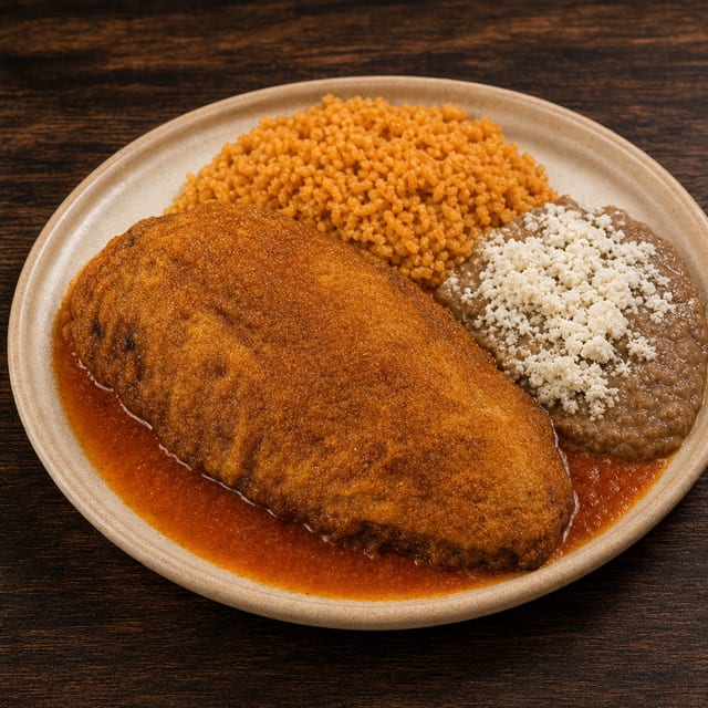 Chile Relleno (Stuffed Chile) Burrito.