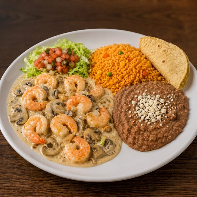 Camarones a la Crema (Shrimp in Cream Sauce).