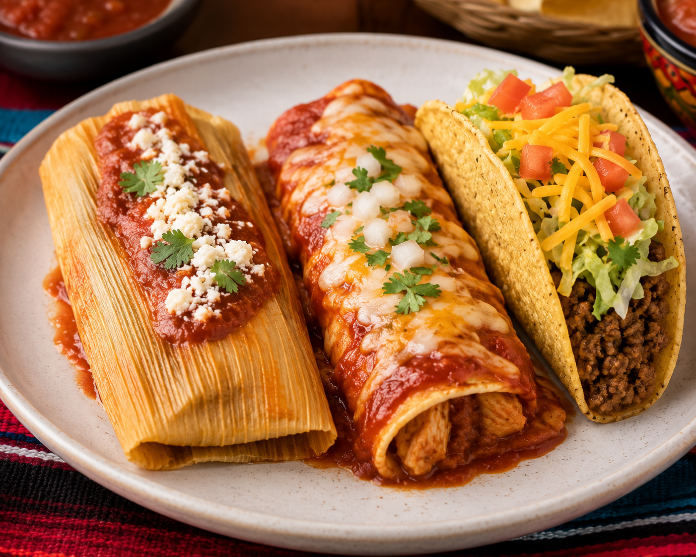 Tamal, Enchilada & Taco