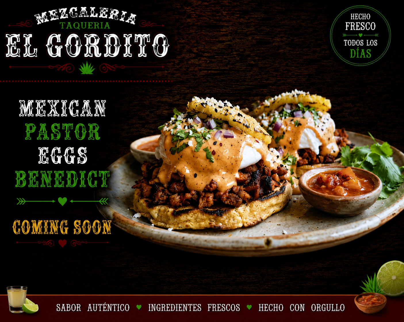 Mexican Pastor Eggs Benedict